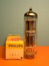 EZ81 PHILIPS TUBE RECTIFIER B MULLARD MADE NOS TESTED BY TV7 TUBE TESTER