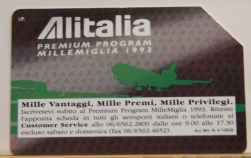 Alitalia millemiglia - (6/s16),