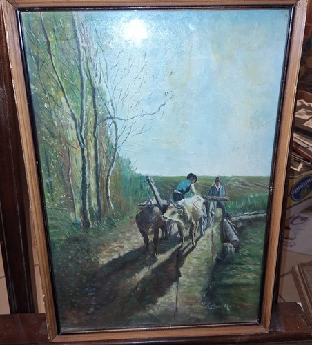 Dipinto olio tavola - ad,