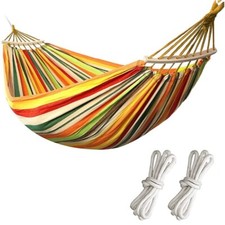 AMACA DA GIARDINO CON SUPPORTO 200 x 80cm ASTE IN LEGNO - PER CAMPEGGIO SPIAGGIA