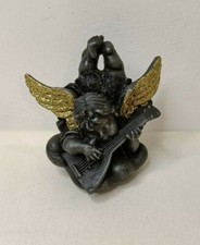 ANGELO, ANGIOLETTO ALATO in RESINA, color NERO E ORO - DA APPENDERE - VINTAGE