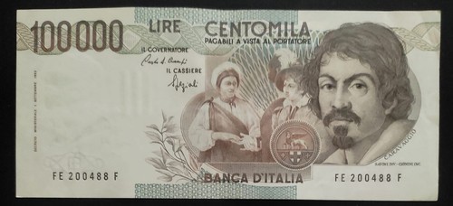 100000 lire caravaggio - 100000, 1°