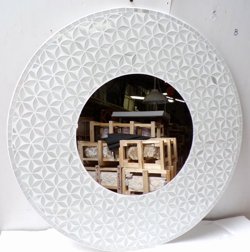 Specchio legno mosaico - , di