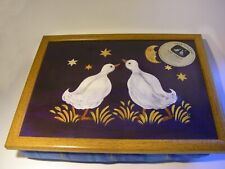 Tavolino da letto per laptop, tablet, pc, smartphone, in legno Made in UK, oche