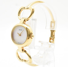 [Quasi Come Nuovo] Orologio Vintage Gucci 1600 Oro Bianco Quadrante Conchiglia Quarzo dal GIAPPONE