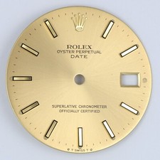 Quadrante Originale Rolex Date Oro T Swiss T Gold Indici Singer + Hands Lancette