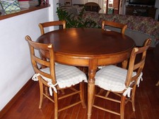 tavolo legno allungabile artigianato fiorentino con sedute vera paglia