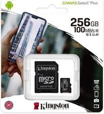 KINGSTON Micro SD 256 GB classe 10 A1 MICROSD 100 MB/S Plus SCHEDA MEMORIA