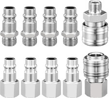 1/4" BSP Attacchi Rapidi Raccordi Aria Compressa, 10 Kit Attaccho Rapido Aria Co