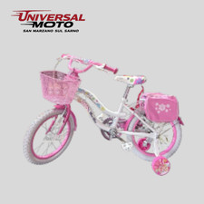 BICICLETTA BIMBA/RAGAZZA MISURA 16 4/5/6 ANNI NEW PRINCESS COLORE BIANCO/ROSA