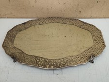 ANTICO VASSOIO A SPECCHIO LIBERTY A MOTIVO FLOREALE IN ARGENTO TITOLO 800