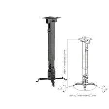 SUPPORTO STAFFA BRACCIO MURO SOFFITTO PROIETTORE VIDEOPROIETTORE NERA