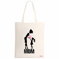 borsa ecru scritta mom idea