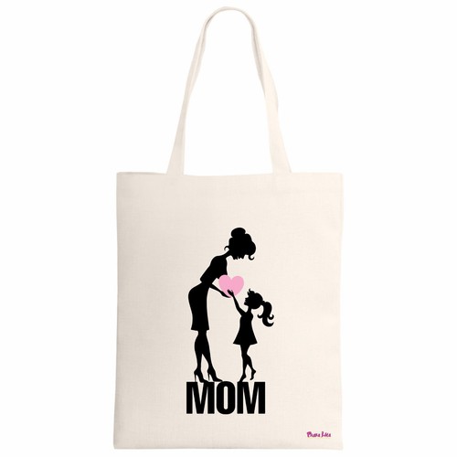 Borsa ecru scritta mom idea - borsa,