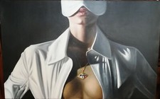 ALESSANDRO PATERNO' IL DUBBIO 2007 olio SU TELA JUTA cm 120 X 77 ARCHIVIATO