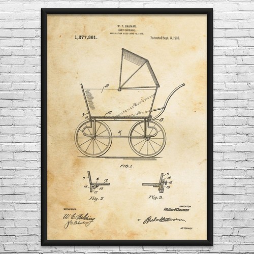 Passeggino patent wall art - passeggino,