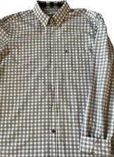 Camicia uomo Burberry Brit Nova check grigia bianca tasca petto manica lunga taglia XL