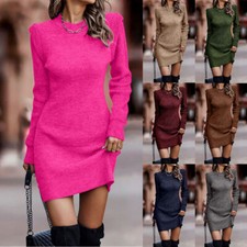 Robe Pull Pour Femme À Manches Longues Pull Confortable Tricoté Pour L' /