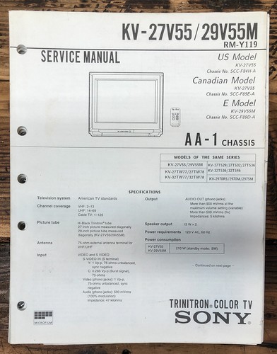 Sony 27v55 29v55m - sony, kv-29v55m
