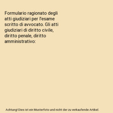 Formulario ragionato degli