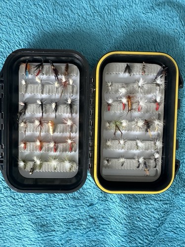 Scatola pesca mosca con mosche - scatola,