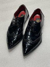 Von D 'Nina Oxfords' Scarpe Donna Pelle Vegan Nero 7,5 Made I. Italy