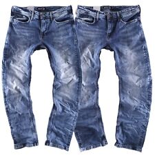 Big Seven Morris Blu Medio - Regolare Dritto Jeans Pantaloni Uomo Taglie XXL