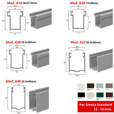 Guida in alluminio con spazzolini antivento vari modelli e colori SU MISURA