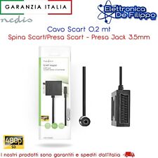 Adattatore Scart Maschio-Femmina Più Cavo Presa Femmina Stereo 3,5mm Scart