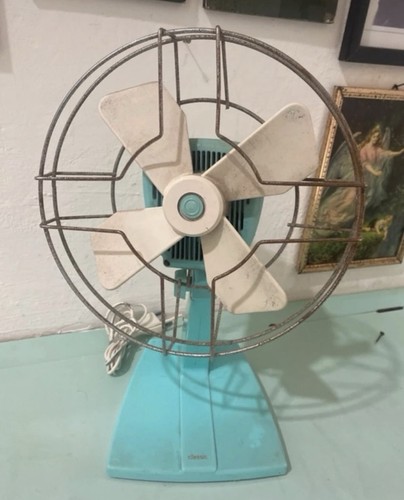 Ventilatore vintage turchese - vintage,