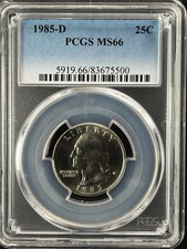 1985-D 25C Washington quarto