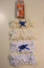 GIARRETTIERA IN PIZZO DONNA LEILIEVE ART. 587 CON FIOCCHETTO IN RASO E PERLINE