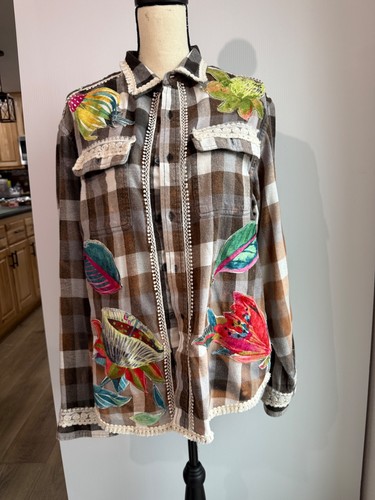 Giacca camicia upcycled shabby