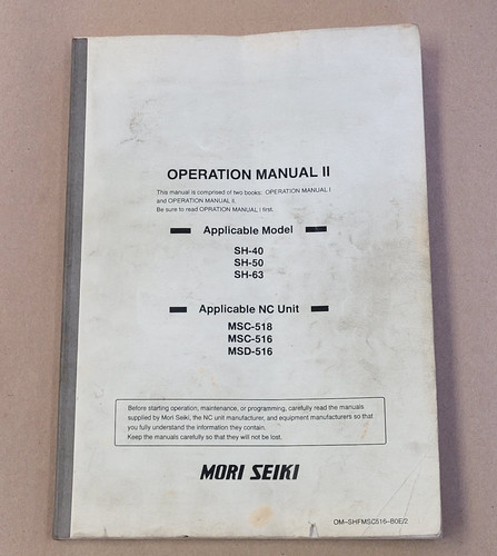 Mori seiki manuale - mori, operativo