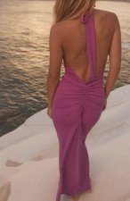 MAXI ABITO ZARA VIOLA RACCOLTO