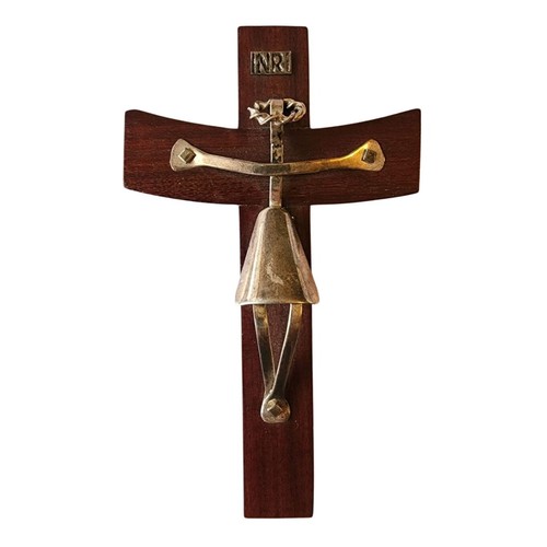 Vtg 1940s wooden - crucifix, with