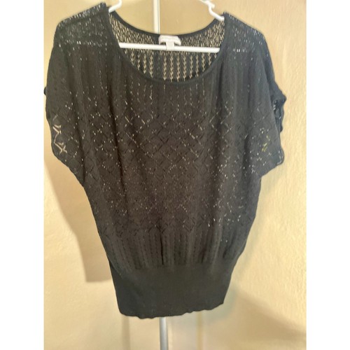 Maglione nero all uncinetto - maglione,