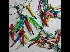 lotto formato da 3 fili luminosi di candeline colorate per albero anni 60