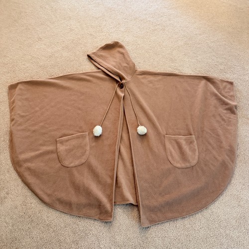Poncho con cappuccio pile - in,