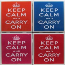 Sottobicchiere per piastrelle in ceramica - Mantieni la calma - Set di 4 - (Acquista 2 set qualsiasi - Ottieni 1 set gratis) A