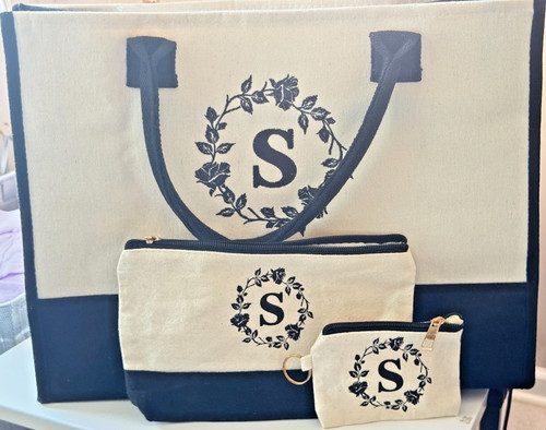 Monogram canvas tote bag set - monogram,