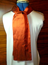 Cravatta/sciarpa/scotte uomo 100% seta grezza tessuto testurizzato arancione bruciato NUOVO