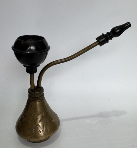 Vintage miniature brass hookah - vintage,