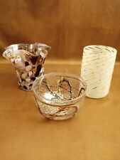 Tris vetri di Murano, due bicchieri e una ciotola, anni 80