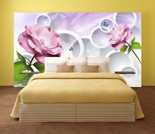 Carta da parati 3D due fiori