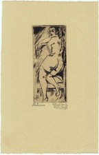 Grafica Acquaforte Gerhard Windisch 1985-1961 Erotico Nudo Femminile Sessel Atto