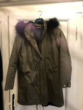 Giubbotto Donna Verde militare Cappuccio Parka Invernale Con Pelliccia Interna