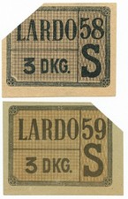 3 DKG LOTTO 2 BUONI ALIMENTARI PER ACQUISTO LARDO MB