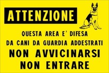 CARTELLO ATTENTI CANE TARGA