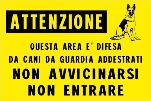 Cartello attenti cane targa - cartello,